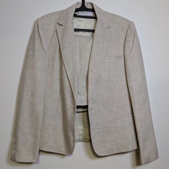 Vintage Evan Picone Skirt Suit 12 Linen Blend Glamoratti Power Suit ILGWU USA - Picture 2 of 16